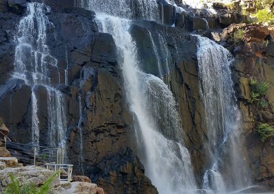 Stunning waterfall at Mckenzie Falls in the Grampians, near Stawell Hotel Motel Accommodation, highlighting the natural beauty of the area.